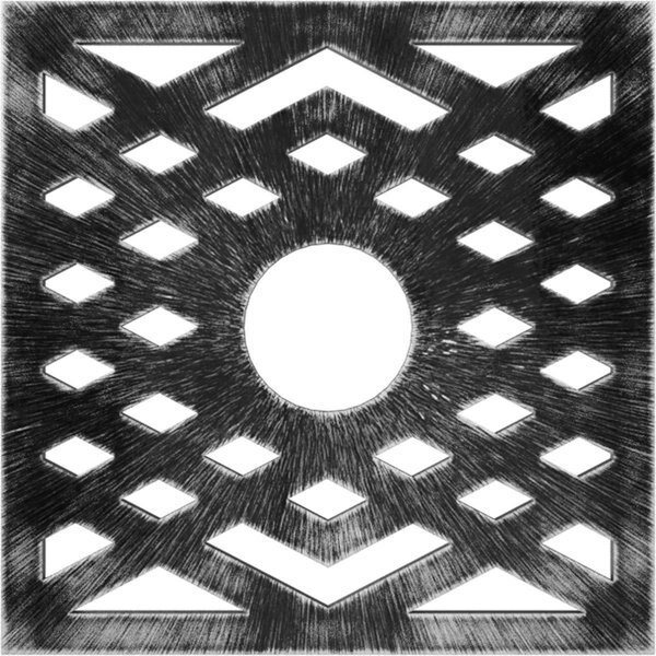 Chevron Architectural Grade PVC Pierced Ceiling Medallion, Antiqued Pewter, 40